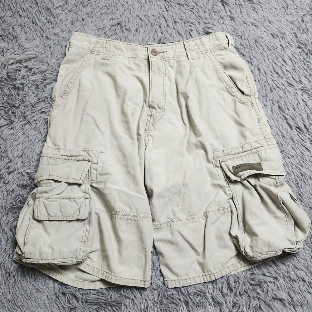 Levis Cargo Workwear‎ Shorts Mens 30 100% Cotton Heavy Duty Tan Distressed Worn